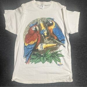 Y2K vintage Delta Parrot Graphic T-Shirt - White